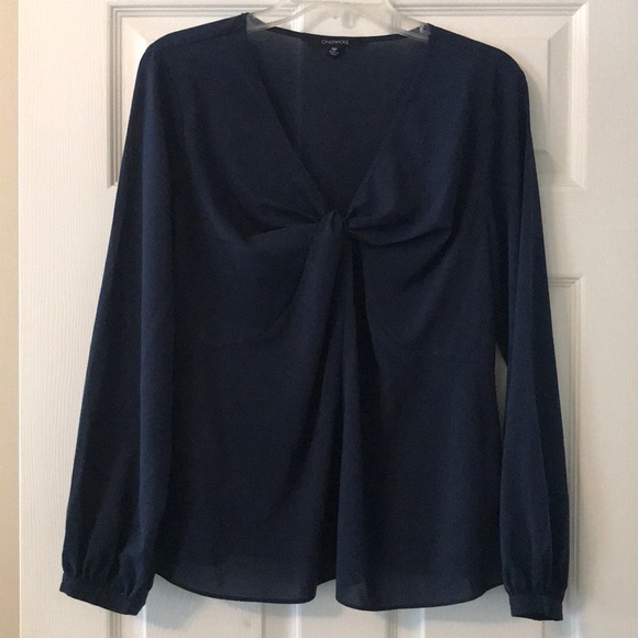 Chadwicks Navy Blue Long Sleeved Blouse - Picture 1 of 4